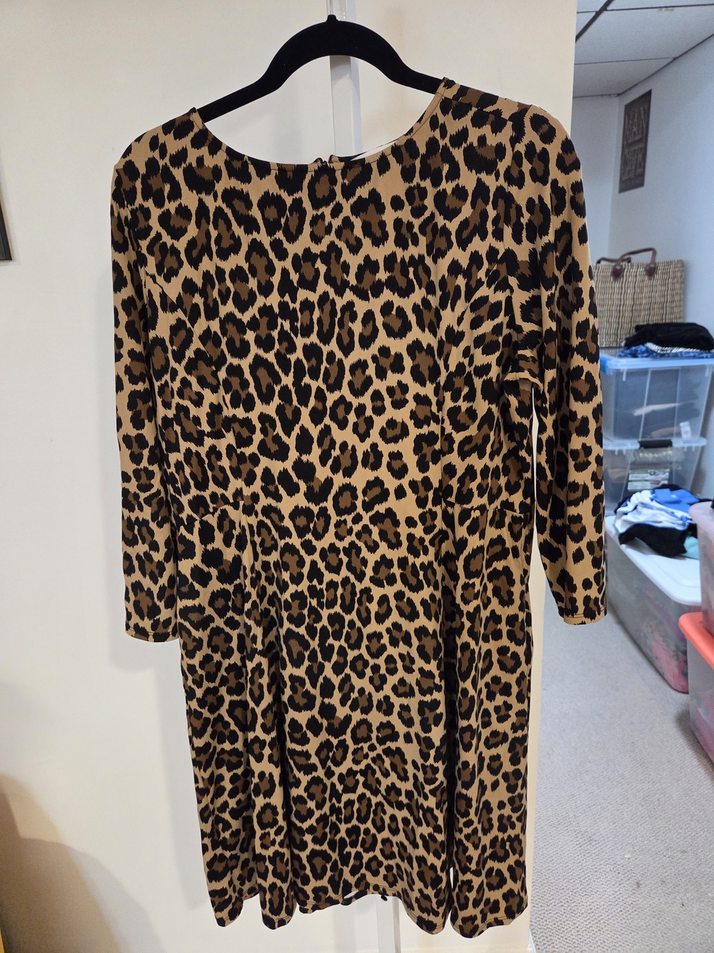 Jude Connally Leopard-Print Shift Dress in Tan and Black